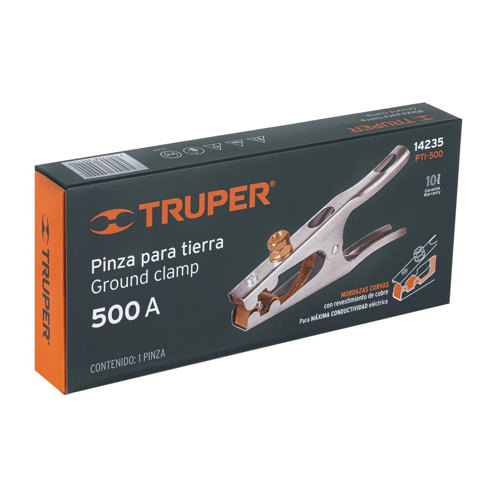 Pinza para tierra de 500 A, Truper