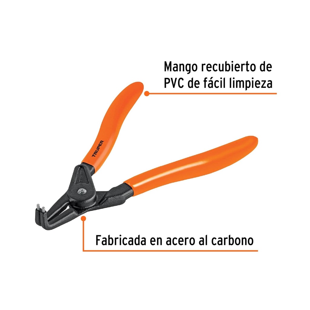 Pinza punta a 90° 6-3/4' para abrir anillos, mango de PVC