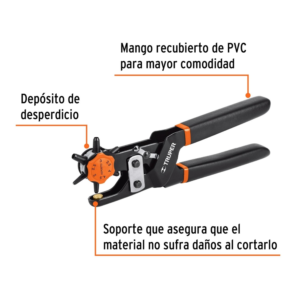 Pinza sacabocados 9' mango de PVC, Truper