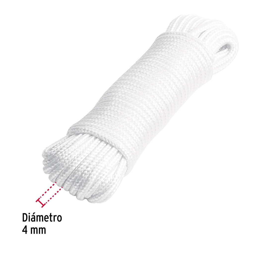 Piola de poliéster diamante de 4 mm x 15 m blanca, Fiero