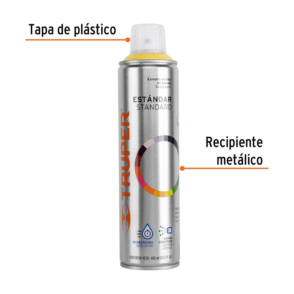 Pintura en aerosol, marfil, bote esbelto, 400 ml