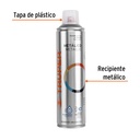 Pintura en aerosol, plata metálico, bote esbelto, 400 ml