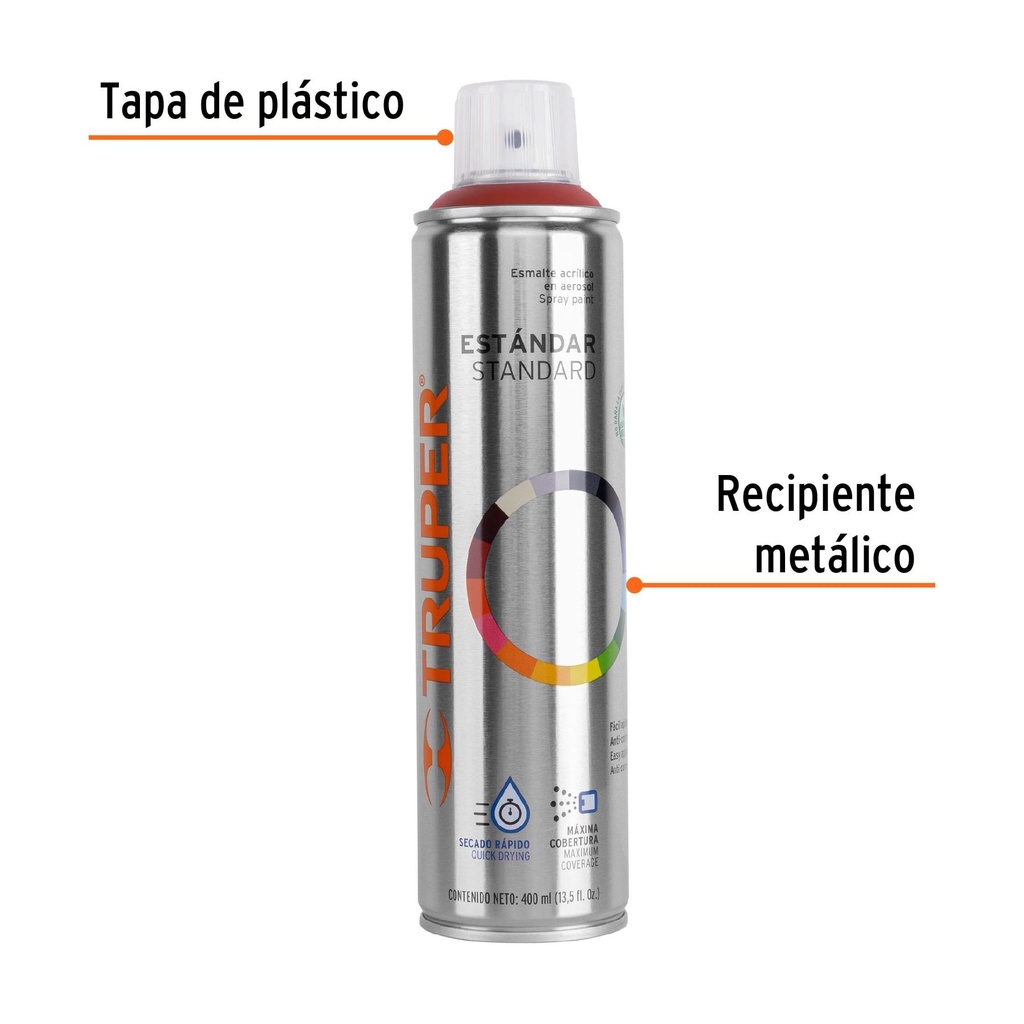 Pintura en aerosol, rojo primario, bote esbelto, 400ml