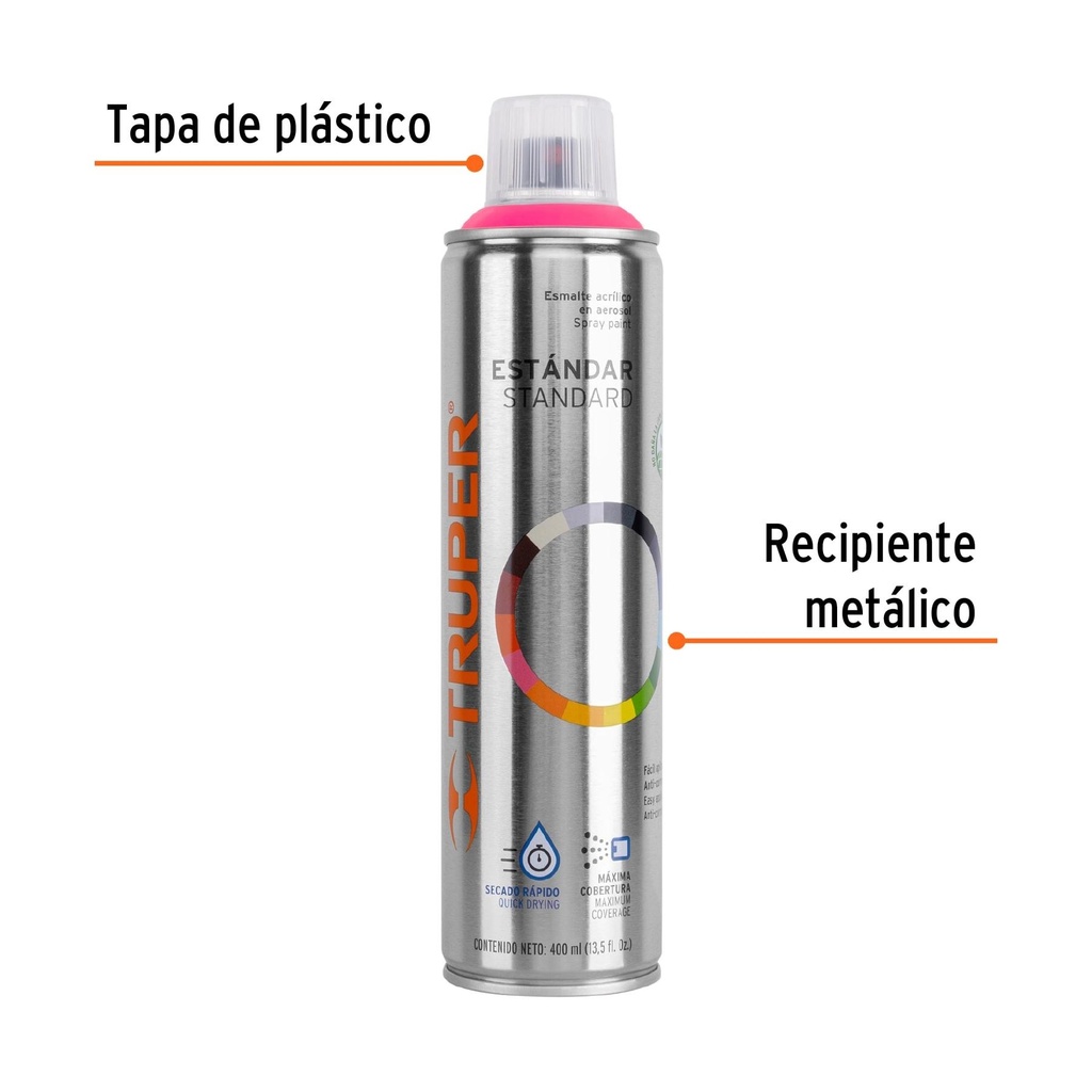 Pintura en aerosol, rosa mexicano, bote esbelto, 400 ml