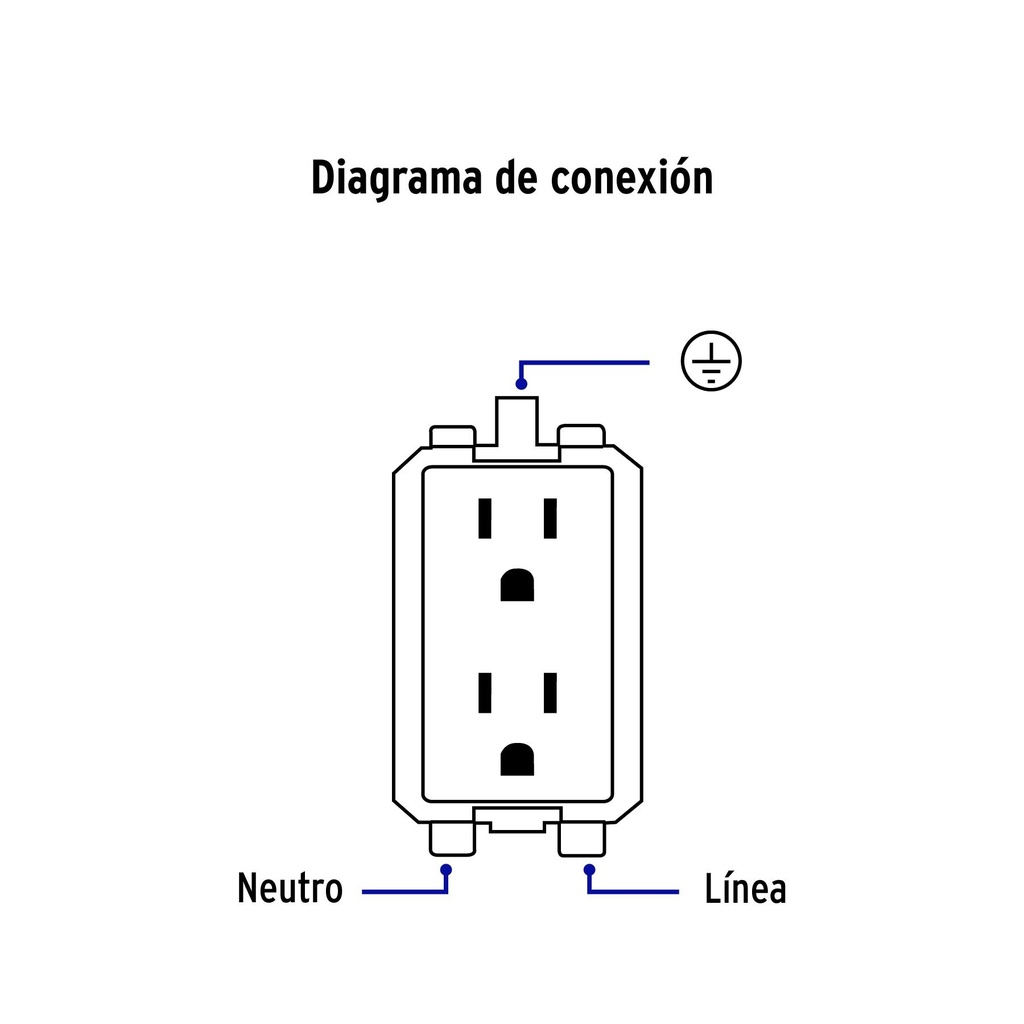 Contacto dúplex aterrizado, marfil, Volteck Basic