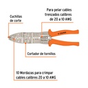 Pinza 10' pela cables 20 a 10 AWG, Truper