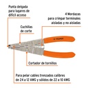 Pinza 8' pela cables 24 a 12 AWG, Truper