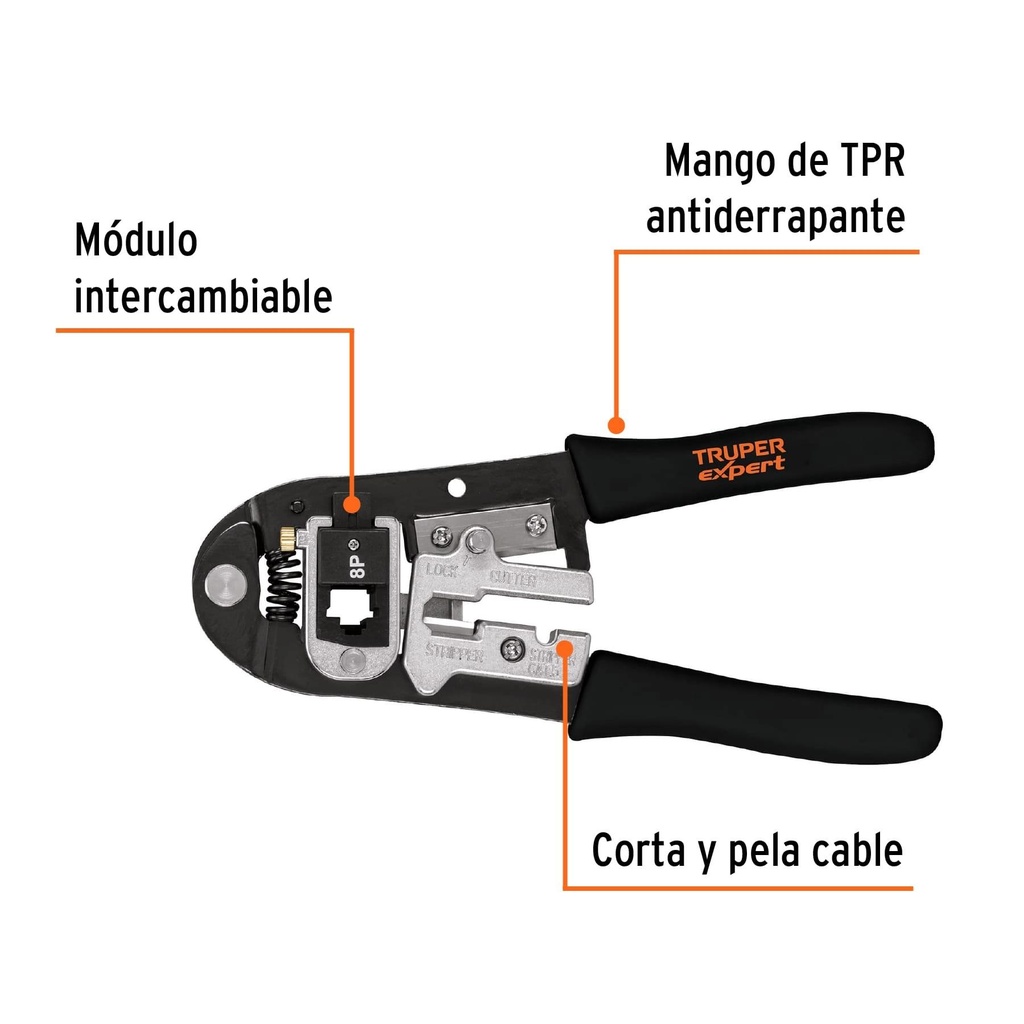 Pinza 8' ponchadora, módulos intercambiables, Truper