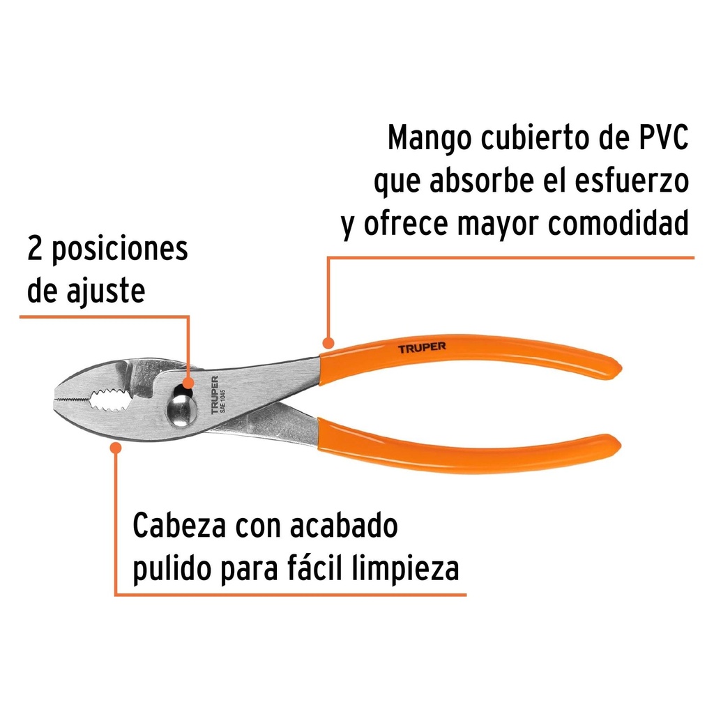 Pinza de chofer 10' mango de PVC, Truper