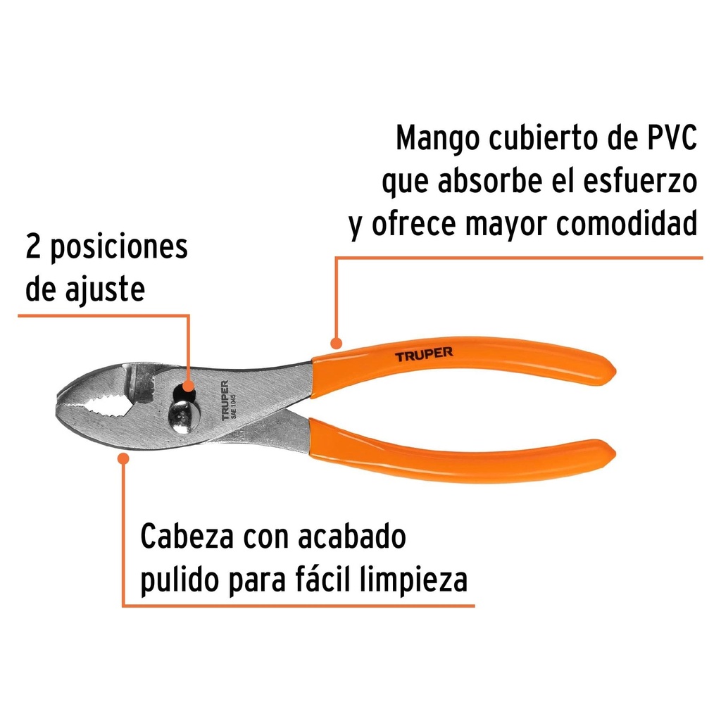 Pinza de chofer 8' mango de PVC, Truper