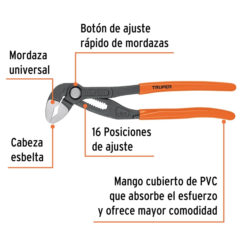 Pinza de extensión 10', mango de PVC, Truper