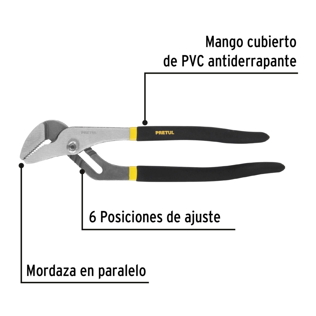 Pinza de extensión 12' mango de vinil, Pretul