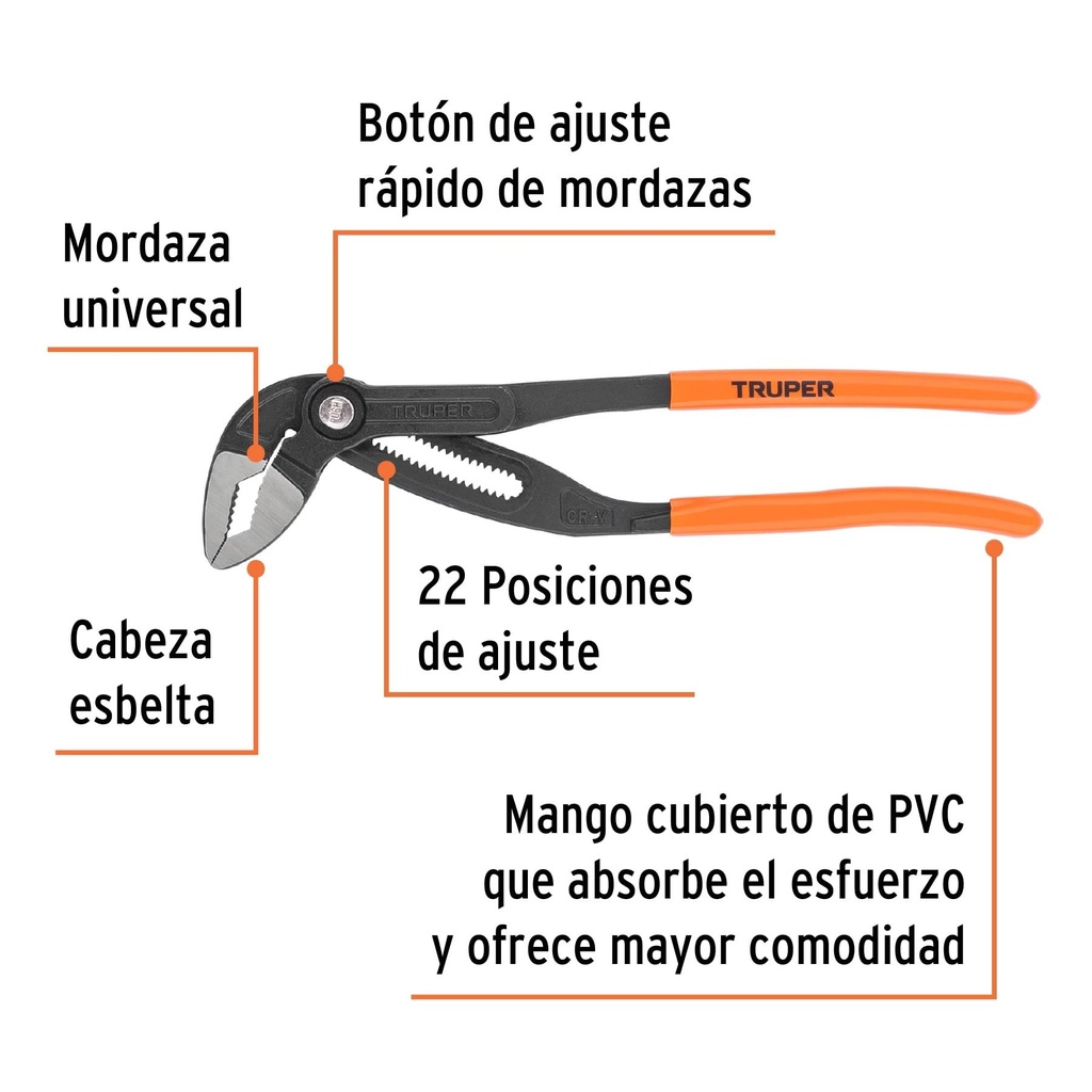 Pinza de extensión 12', mango de PVC, Truper