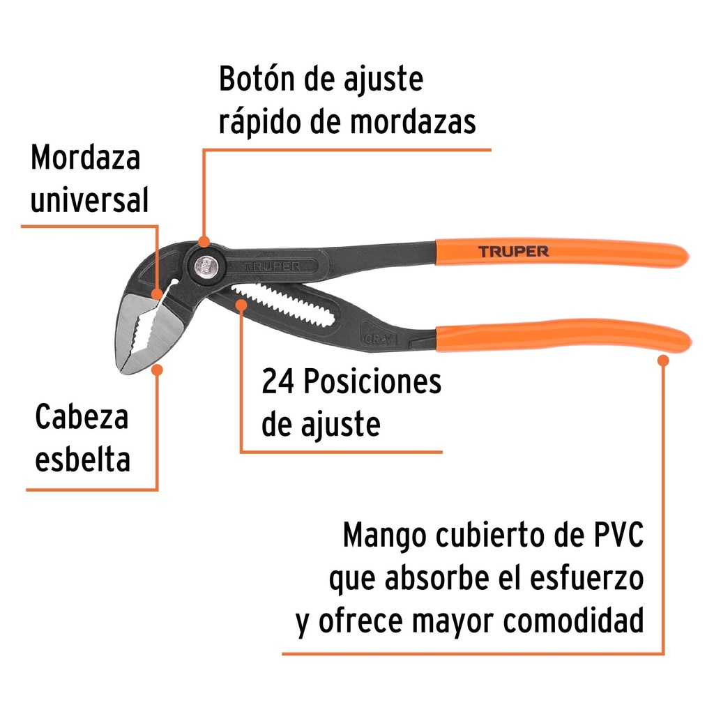 Pinza de extensión 16', mango de PVC, Truper