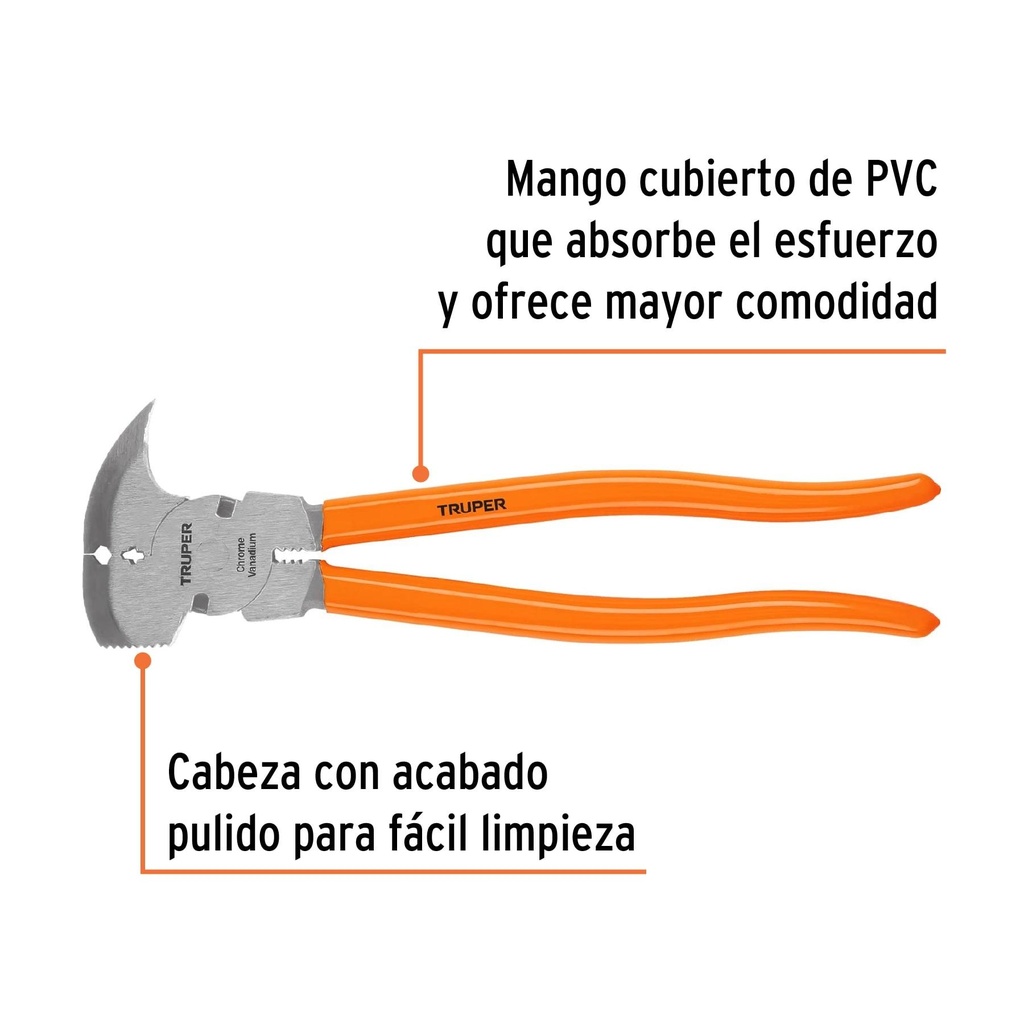 Pinza de hacendado 11' mango de PVC, Truper