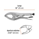 Pinza de presión 10' apertura amplia, Truper