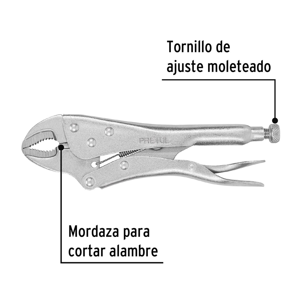 Pinza de presión 10' mordaza curva, Pretul