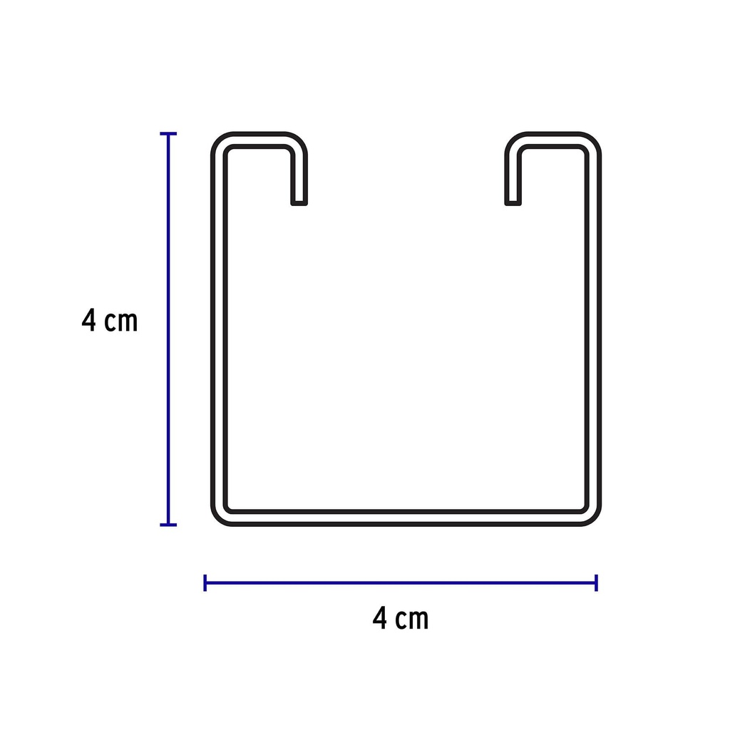 Perfil unicanal sólido de 3 m, 4 x 4 cm, calibre 18, Volteck