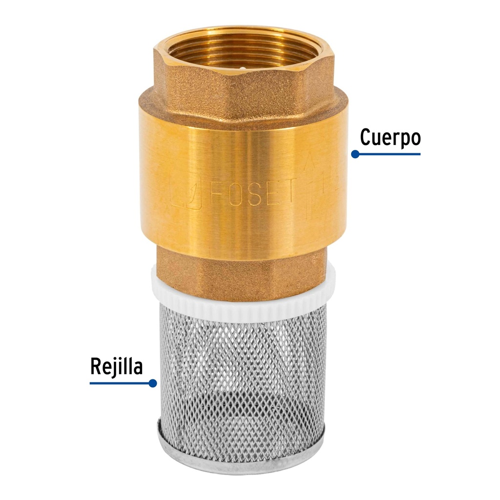 Pichancha con rejilla acero inoxidable 1-1/2', Foset