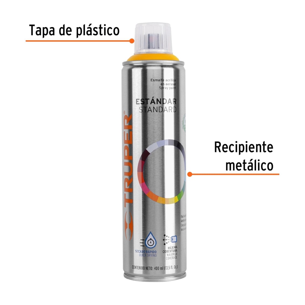 Pintura en aerosol, amarillo, bote esbelto, 400 ml