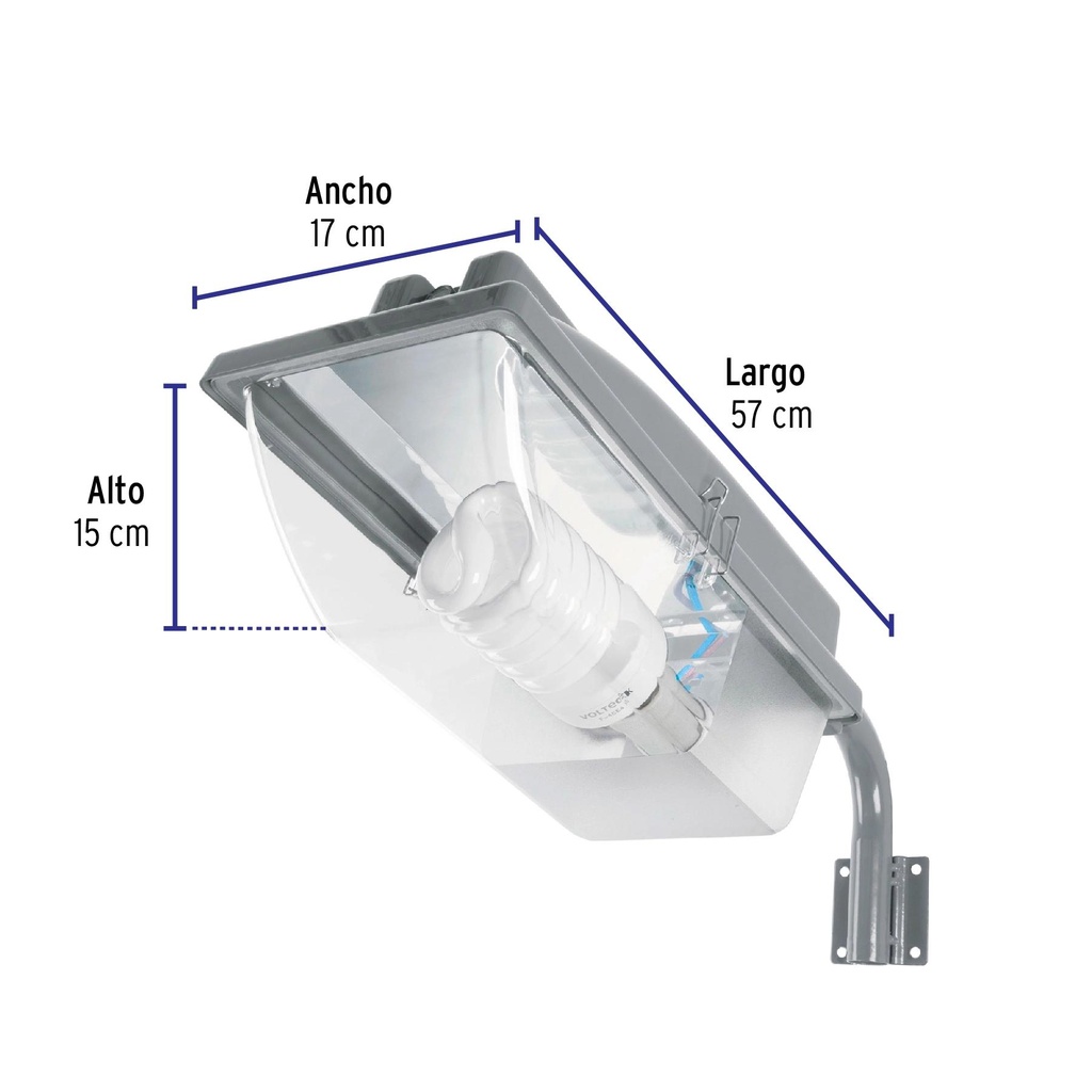 Luminario suburbano de ABS 45 W sensor de luz, con lámpara