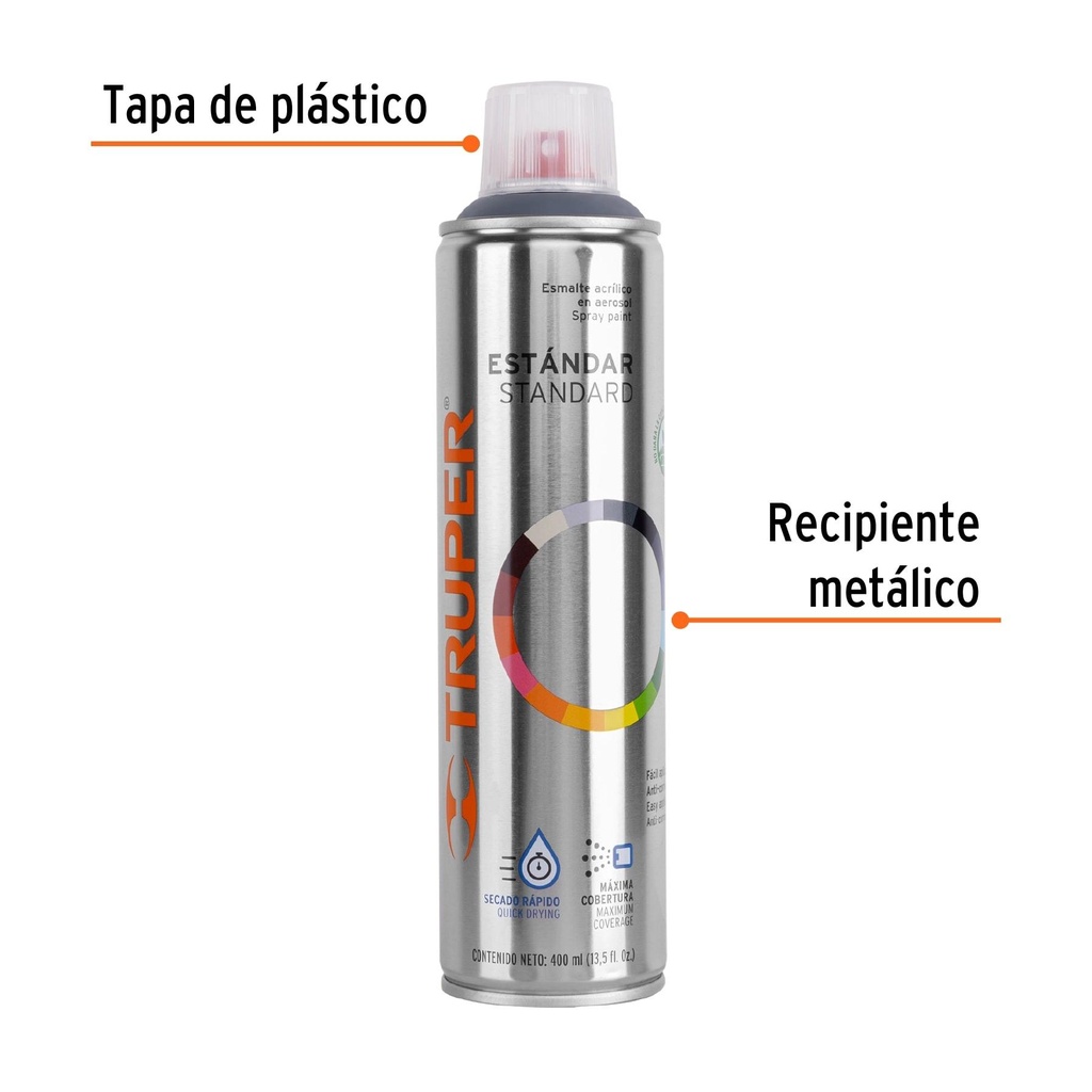 Pintura en aerosol, gris primario, bote esbelto, 400 ml