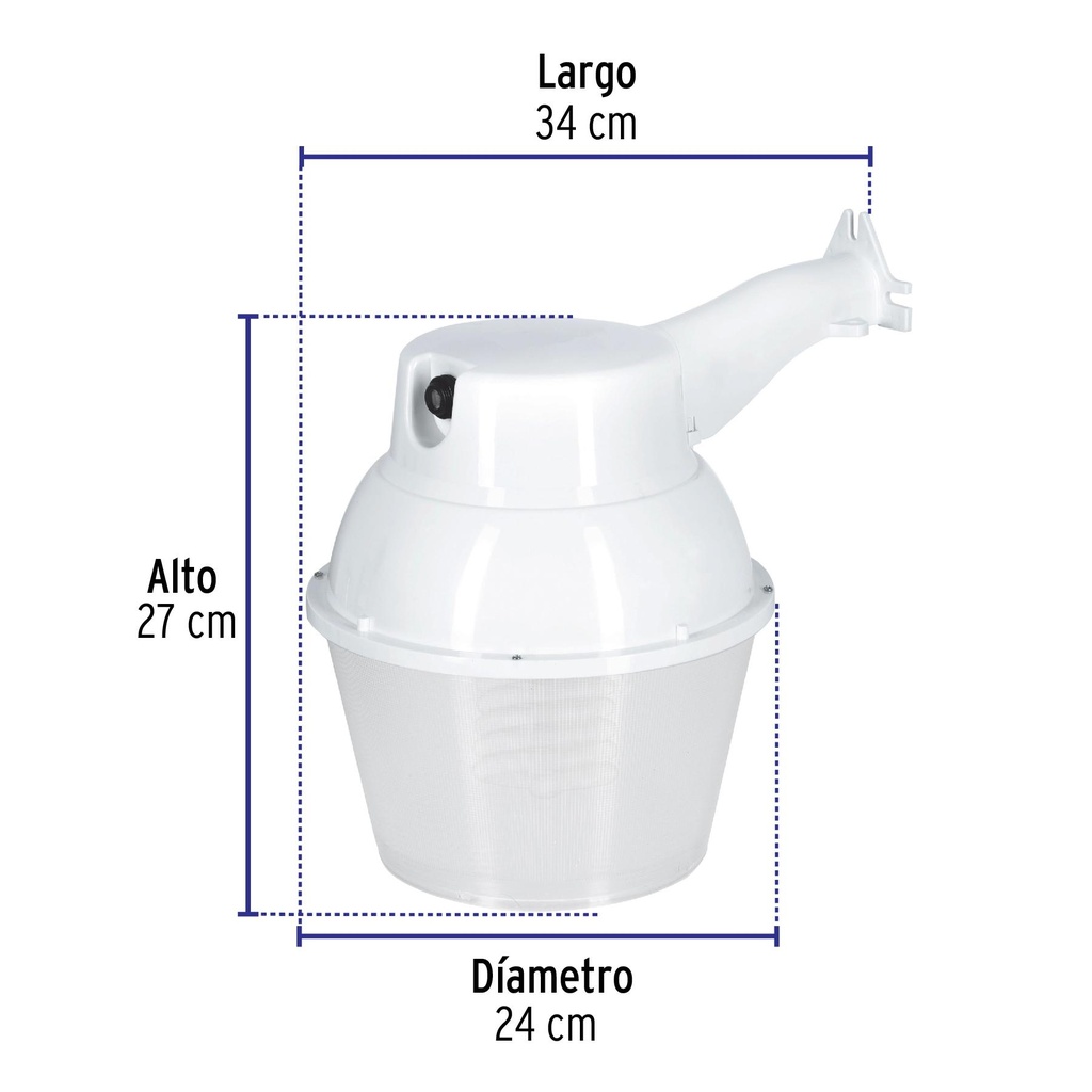 Luminario suburbano de ABS 45 W sensor de luz, con lámpara