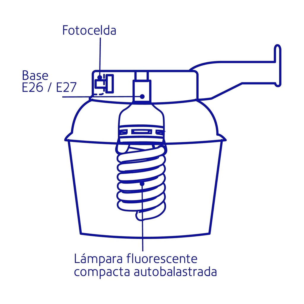 Luminario suburbano de ABS 45 W sensor de luz, con lámpara