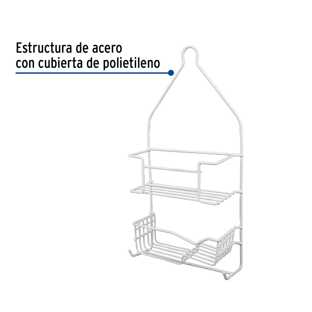 Organizador para regadera con cubierta plástica, Foset Basic