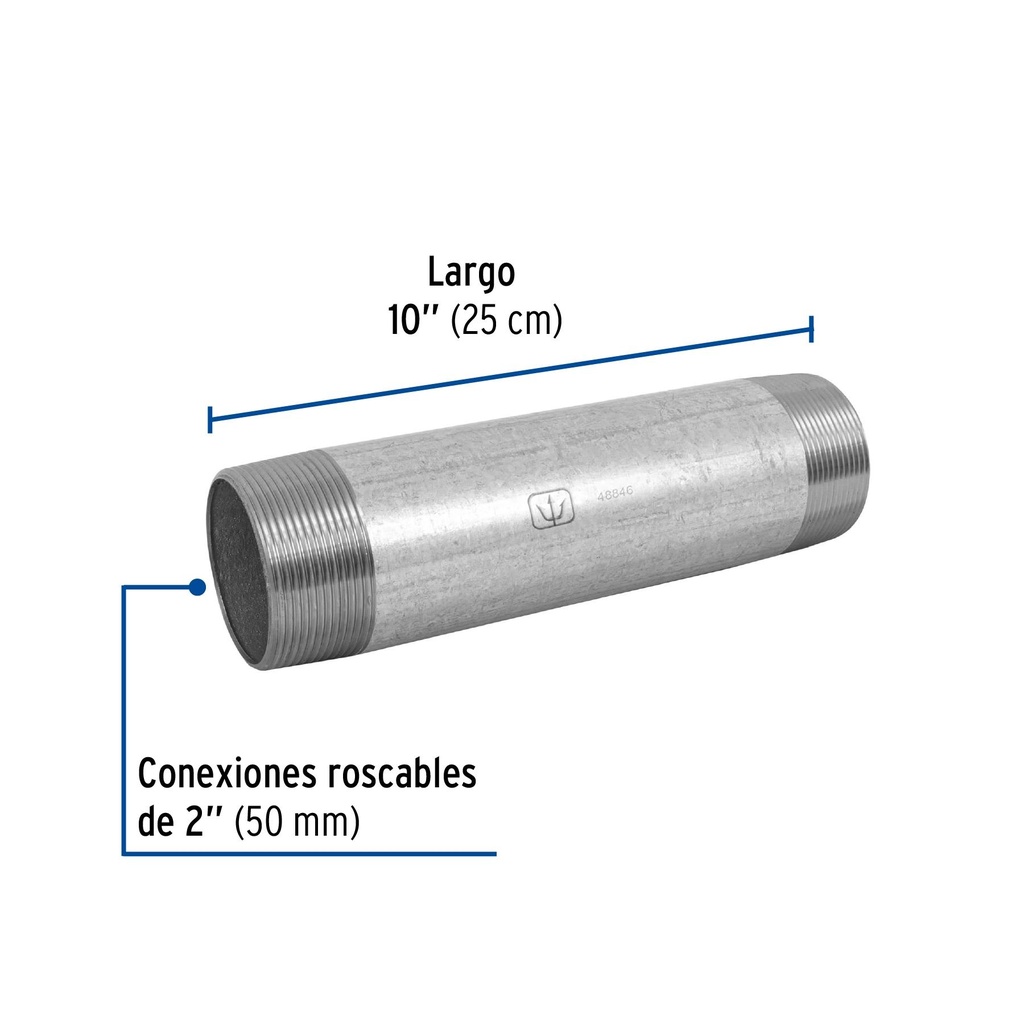 Niple de acero galvanizado 2 x 10', Foset