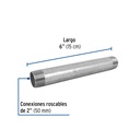 Niple de acero galvanizado 2 x 6', Foset