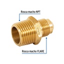 Niple terminal de latón de 3/8' X 1/2', Foset