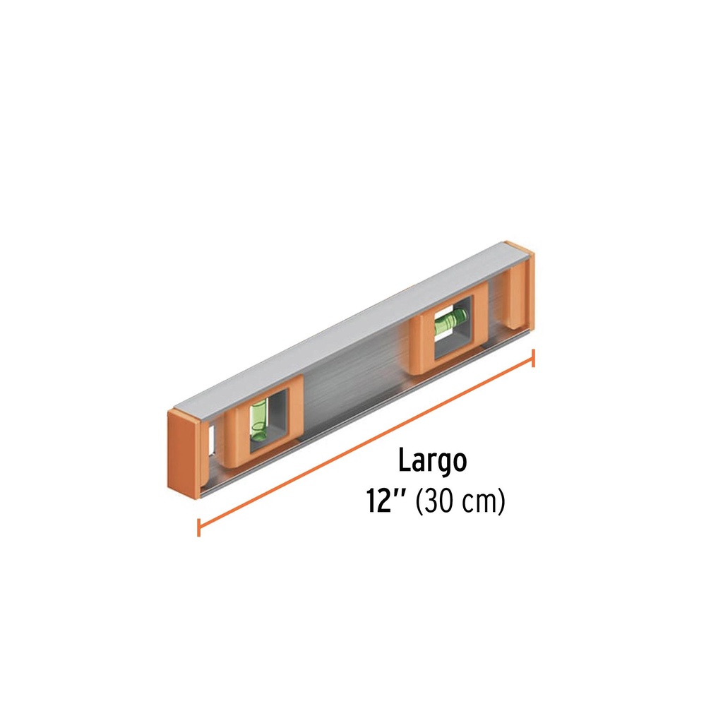 Nivel de 12' cuerpo de aluminio con protección de ABS