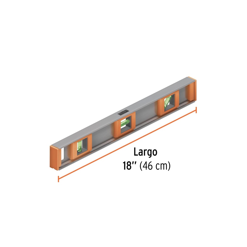 Nivel de 18' cuerpo de aluminio con protección de ABS