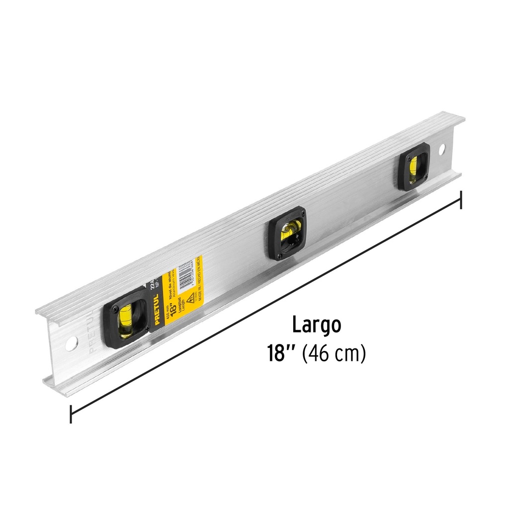 Nivel de 18' cuerpo de aluminio, Pretul