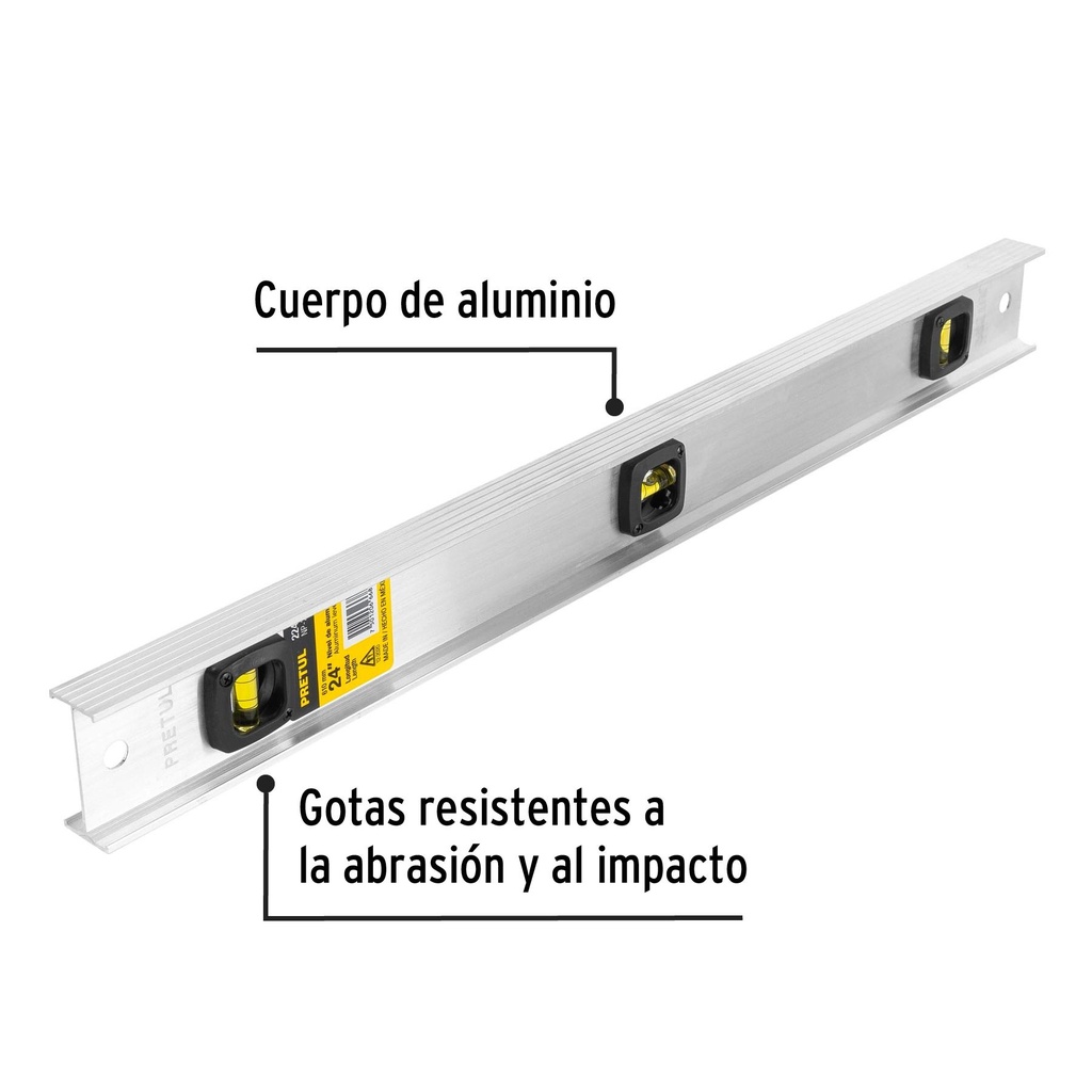 Nivel de 24' cuerpo de aluminio, Pretul