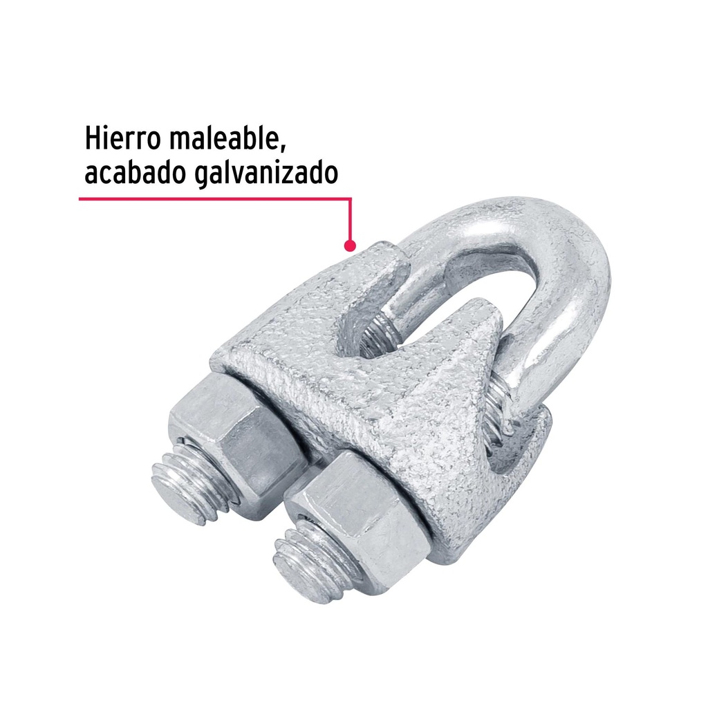 Nudo para cable de 3/8' tarjeta con 1 pza, Fiero