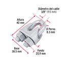 Nudo para cable de 3/8' tarjeta con 1 pza, Fiero