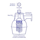 Luminario suburbano metálico 45 W sensor de luz, con lámpara