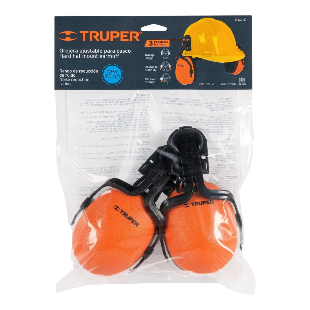 Orejera ajustable para casco, Truper