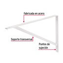 Ménsula de acero reforzada blanca 13 x 20', Fiero