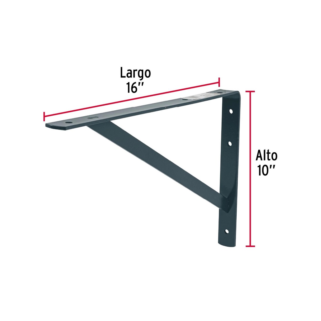 Ménsula de acero reforzada gris 10 x 16', Fiero