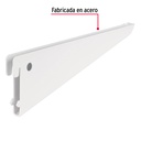 Ménsula plana blanca para cremallera doble, 22cm, Fiero