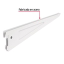 Ménsula plana blanca para cremallera doble, 32cm, Fiero