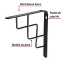 Ménsula reforzada negra 8 x 8' diseño escalera, Fiero