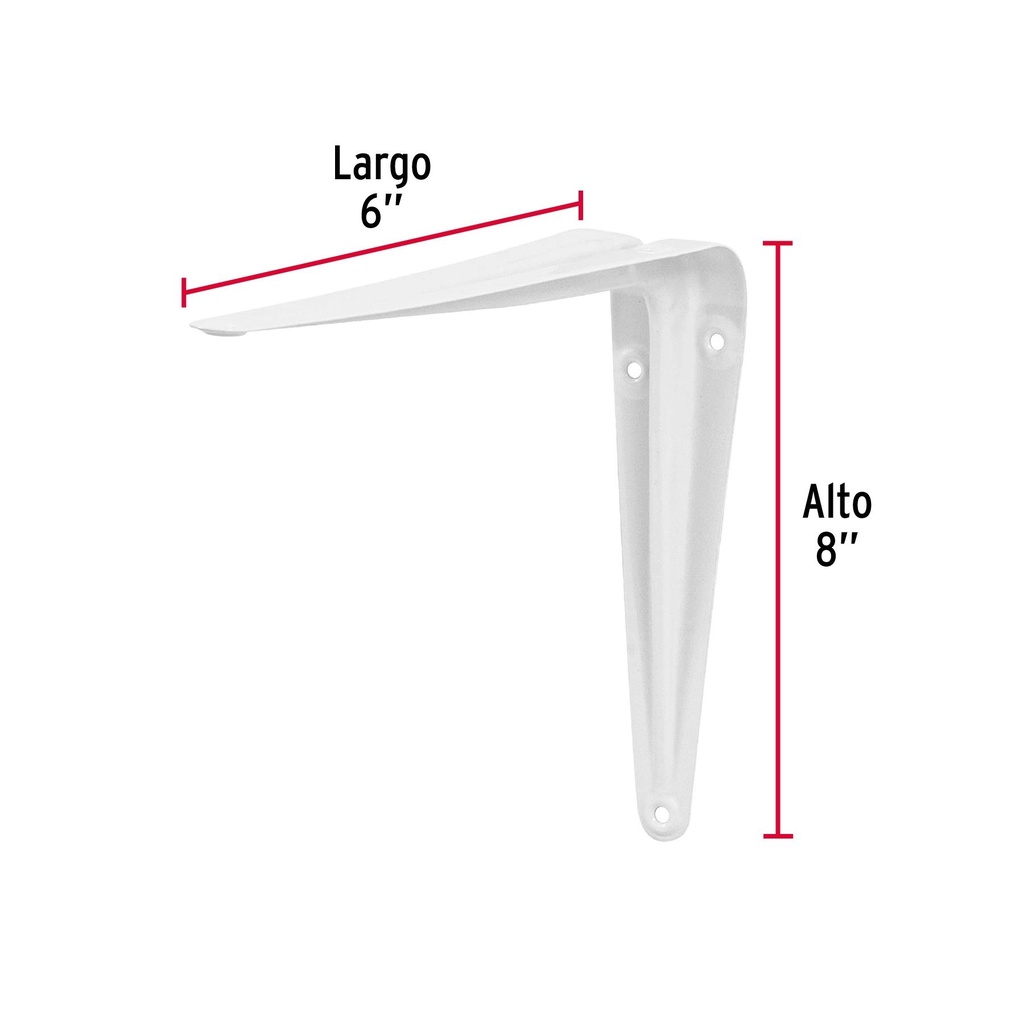 Ménsulas de acero blanca 6 x 8', Fiero