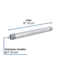 Niple de acero galvanizado 1 x 12', Foset