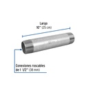 Niple de acero galvanizado 1-1/2 x 10', Foset