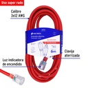 Extensión reforzada aterrizada 6 m 3x12 AWG, Volteck