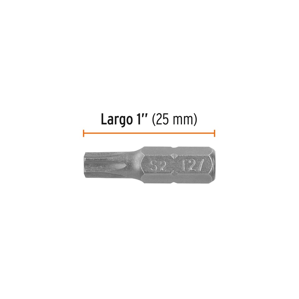 Estuche con 5 puntas torx T27 largo 1', Truper Expert